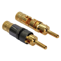 Banana Plug lock type gold and zinc plated cable 9mm