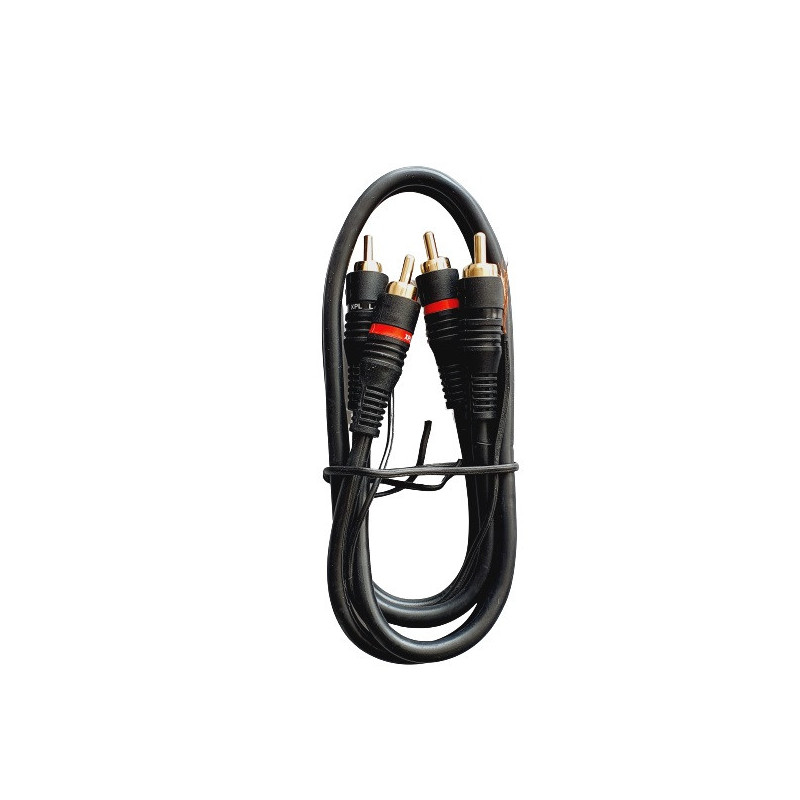 XPL RCA-RCA cable rubber connectors 5+5mm 2.5m with remote