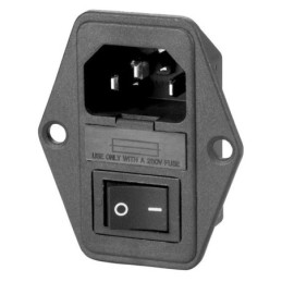 Power connector 220V VDE with fuse and switch, screws