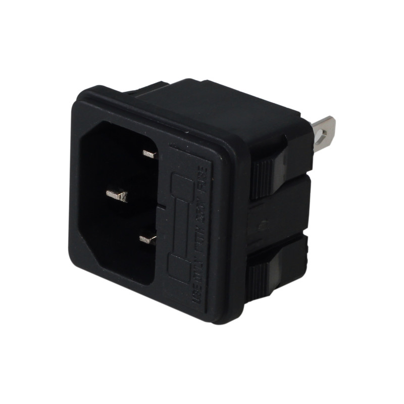 Power connector 220V VDE with switch fuse, no screw