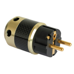 Power connector 220V schuko Gold plated Carbon fiber gld