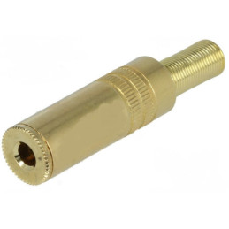 Jack Stereo female 3.5mm Gold Plated cable hole 4 mm