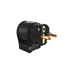 Power connector 220V IEC 90° copper black body
